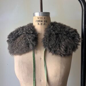 Chic Charcoal Fur Collar